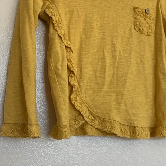 Zara Baby Girl Mustard Yellow Long Sleeve Top 3/4 - Picture 3 of 6